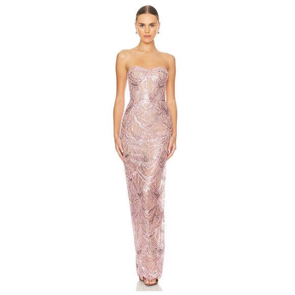 Bronx And Banco Giselle Maxi Dress in Blush - Picture 1 of 8